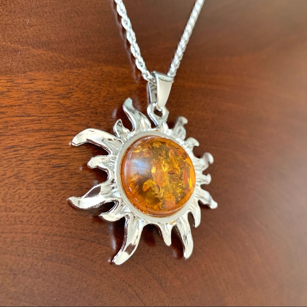 Baltic Simulated Honey Chic Sun Pendant
